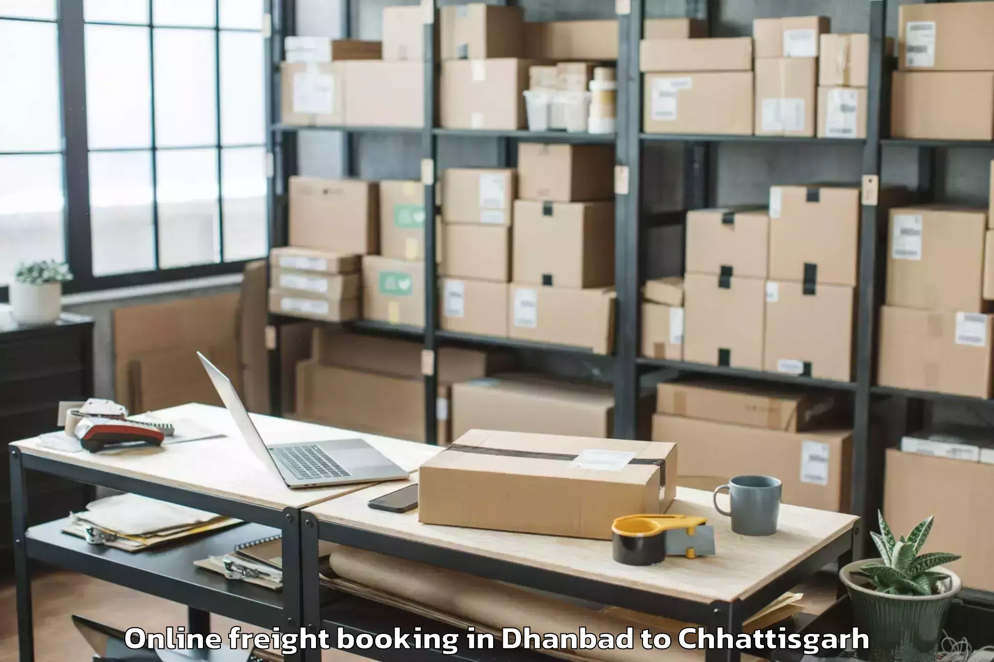 Book Dhanbad to Narharpur Online Freight Booking Online